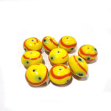 10/Pcs pkg. Yellow Disc beads handmade Lampwork, size about 12x17mm