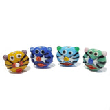 8 pcs pkg. Pussy Cat handmade lampwork glass beads for Jewellery Making