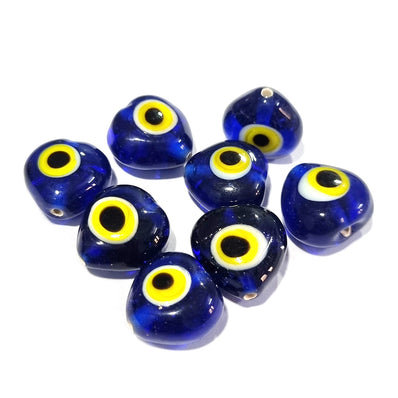 25/PCS LOT Heart EVIL EYE BEADS BLUE HANDMADE TURKISH BEADS