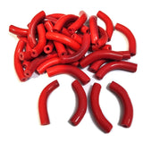 40 Pcs Pack About 5x25mm Handmade Glass Arch Pipe Beads for jewelry making