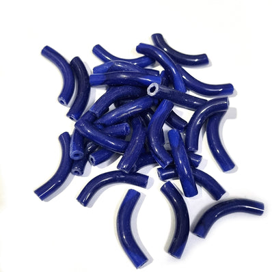 40 Pcs Pack About 5x25mm Handmade Glass Arch Pipe Beads for jewelry making