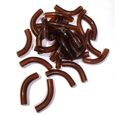 40 Pcs Pack About 5x25mm Handmade Glass Arch Pipe Beads for jewelry making