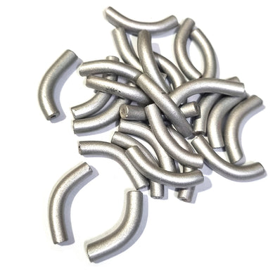 40 Pcs Pack About 5x25mm Handmade Glass Arch Pipe Beads for jewelry making