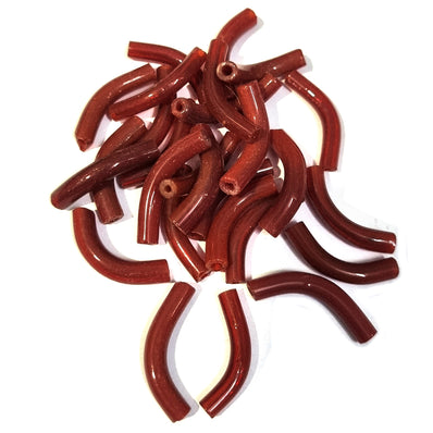 40 Pcs Pack About 5x25mm Handmade Glass Arch Pipe Beads for jewelry making