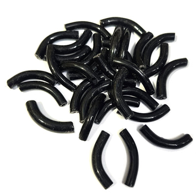 40 Pcs Pack About 5x25mm Handmade Glass Arch Pipe Beads for jewelry making