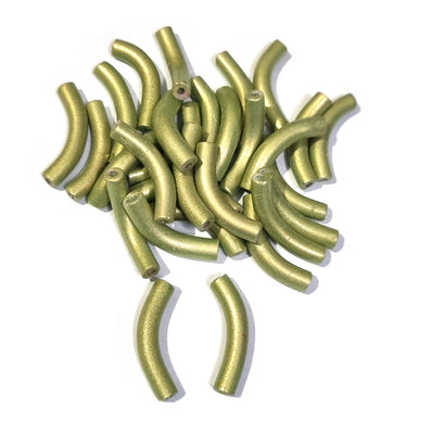 40 Pcs Pack About 5x25mm Handmade Glass Arch Pipe Beads for jewelry making