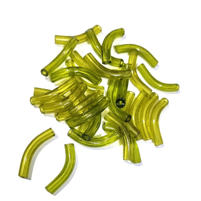 40 Pcs Pack About 5x25mm Handmade Glass Arch Pipe Beads for jewelry making