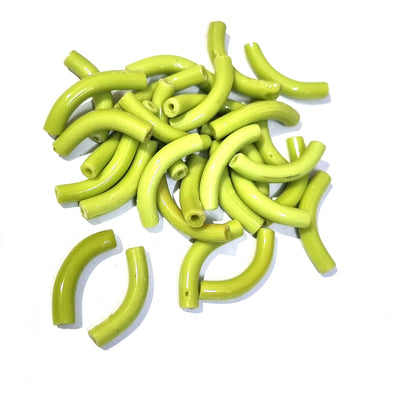 40 Pcs Pack About 5x25mm Handmade Glass Arch Pipe Beads for jewelry making