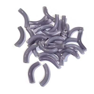 40 Pcs Pack About 5x25mm Handmade Glass Arch Pipe Beads for jewelry making