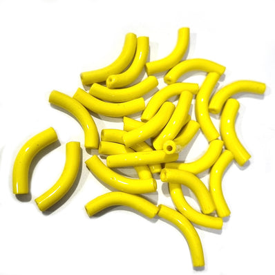 40 Pcs Pack About 5x25mm Handmade Glass Arch Pipe Beads for jewelry making