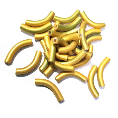 40 Pcs Pack About 5x25mm Handmade Glass Arch Pipe Beads for jewelry making