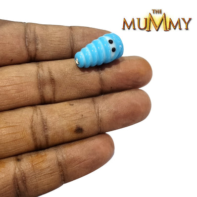 12/PCS PKG. HANDMADE LAMPWORK GLASS BEADS ARTISTIC MUMMY TEAL TURQUOISE COLOR