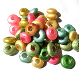 500/Grams Pkg. Large Size and large Hole Dyed glass beads