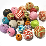50 Pcs Pack Woven Beads mix Size approx 16mm to 25mm