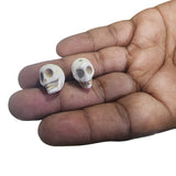 25/Pcs Pkg. Skull Howlite Gemstone Off White Spider Turquoise Skull Beads in size about 12mm