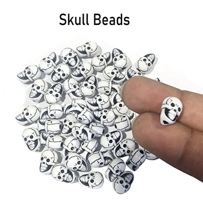 100 Pieces White Acrylic Skull Beads Skeleton Head Beads Spacer Beads for Jewellery Making Neclace Bracelet in size about 12x9mmmm