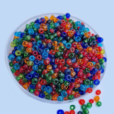 100g BLUE OPAQUE GLASS SEED BEADS 11/0 2mm 8/0 3mm 6/0 4mm