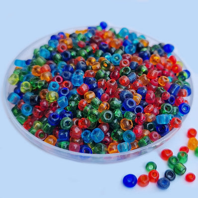 100g BLUE OPAQUE GLASS SEED BEADS 11/0 2mm 8/0 3mm 6/0 4mm