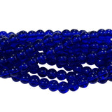 3/STRING, 6MM, ROUND SHAPE, CRYSTAL BEADS FOR JEWELRY MAKING, APPROX 210~215 BEADS IN 3 STRINGS, Blue SHINY