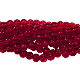 3/STRING, 6MM, ROUND SHAPE, CRYSTAL BEADS FOR JEWELRY MAKING, APPROX 210~215 BEADS IN 3 STRINGS, Red