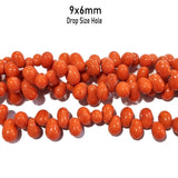 RED HANDMADE GLASS BEADS SOLD PER STRING/LINE OF 16 INCHES SIZE ABOUT 6X9 MILIMETERS SOLD PER LINE OF 16 INCHES, APPROX 90 BEADS