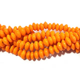 3 Lines/Strings, 8x5mm Disc Saucer Shape Orange Opaque Solid Glass Beads for Jewelry Making