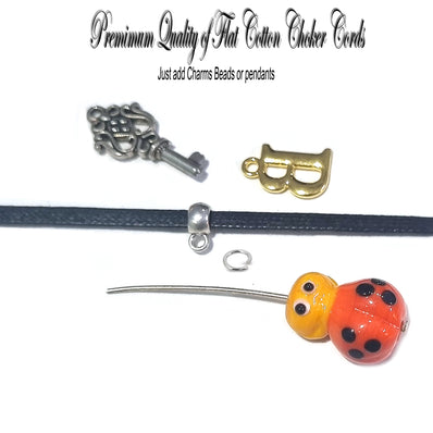 10/Pcs Pkg. 16" Flat Cotton Cords Choker cords for instant jewelry making