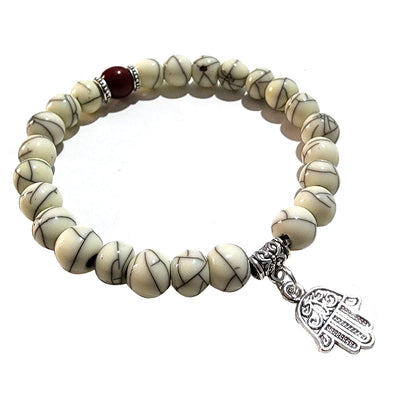 BUY COMBO OR INDIVIDUAL Marron Dark Red AND WHITE FASHION BRACELETS, EASY TO FIT IN HAND