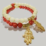 Buy Combo or Individual Red and White Fashion Bracelets, easy to fit in hand