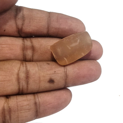 50 PCS BULK LOT VINTAGE OLD TRADE PLAIN LARGE HOLE GLASS BEADS, MATT PEACH COLOR