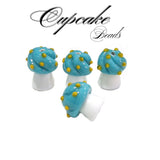 6 Pcs Pkg. Cupcake Handmade Lampwork glass beads charms