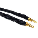 Black Necklace with Zari Dori, Tassel With Ink Blue Beads For Necklaces & Pendants