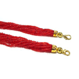 Red Necklace with Zari Dori,Tassel With Ink Blue Beads For Necklaces & Pendants