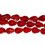 Red Mango Crystal Glass Beads in size about 10x15mm and thickness about 4mm Sold Per strand of 23 beads