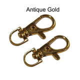3 Pcs Pack Large Swivel Lobster Claw Claps Hook Antique Gold