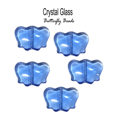 10 Pcs Pkg. Loose/string Crystal Glass Beads Butterfly Light Blue color in size about 20x15mm