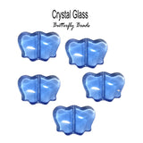 10 Pcs Pkg. Loose/string Crystal Glass Beads Butterfly Light Blue color in size about 20x15mm