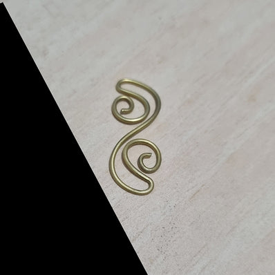 5 PAIR PACK, Natural Brass PLATED EARRING WIRE JEWELRY MAKING COMPONENT RAW MATERIAL SWINGING SPIRALS DANGLE AND TANGLE WIRE EARRINGS