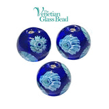 10 Pcs, Round Venetian Beads for Jewelry Making in approx 12mm Size, Blue Color