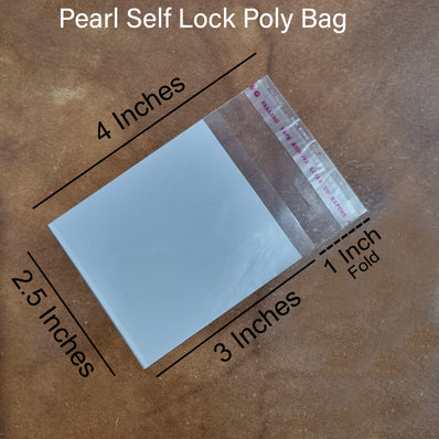 100 Pcs Package, 4x2.5 INCHES' SELF LOCK WHITE BASE POLY BAG