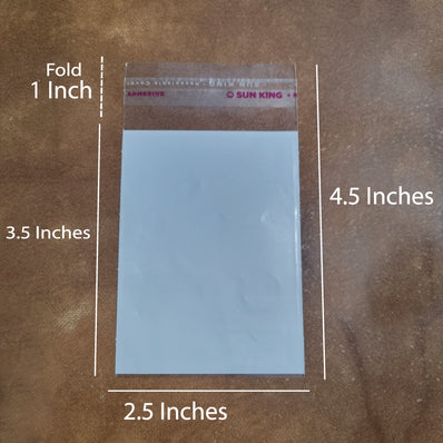 100 Pcs Pack, 2.5x4.5 INCHES' SELF LOCK WHITE BASE POLY BAG