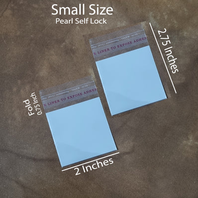 100 Pcs Package, 2x2.75 inches white Pearl Self lock polybag