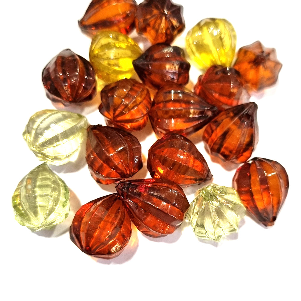 16x22mm Mix Assortment Acrylic Transparent Bead Charm Sold Per Pack of 100 Grams