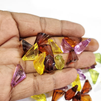 Sold Per Pack of 100 Grams, 18x10mm Mix Assortment Acrylic Transparent Bead Charm