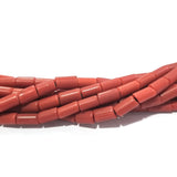 Red Tube Coral Color Tribal jewelry making pipe beads Sold Per strand of 16 inches long