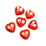 10 Pcs Pkg, Red Broken Heart handmade Glass Beads for Jewelry making in size about 15mm