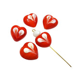 10 Pcs Pkg, Red Broken Heart handmade Glass Beads for Jewelry making in size about 15mm