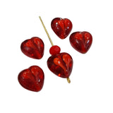 10 Pcs Pkg, Red Broken Heart handmade Glass Beads for Jewelry making in size about 15mm