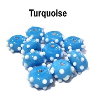 20 Pcs, More Color Choice Bumpy handmade glass beads in Size about 14x8mm size