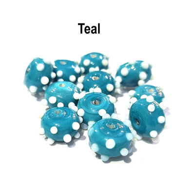 20 Pcs, More Color Choice Bumpy handmade glass beads in Size about 14x8mm size